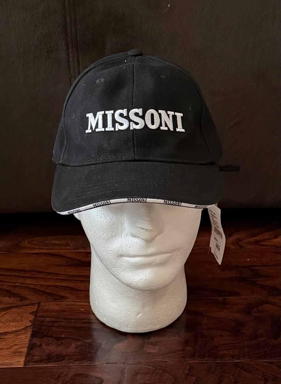 $325 NWT Missoni Black Unisex Logo Cotton Baseball Cap Adjustable